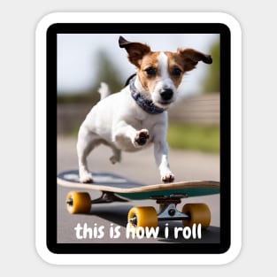 Skater Jack Russell Sticker